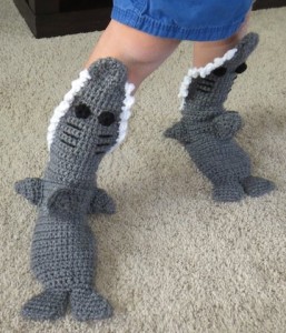 Crocheted Shark Slippers